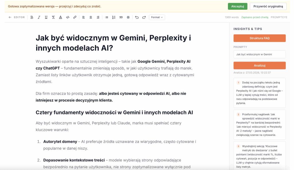 analiza treści w prompteye