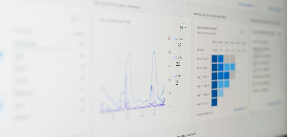 Data dashboard with charts on a screen Data dashboard with charts on a screen